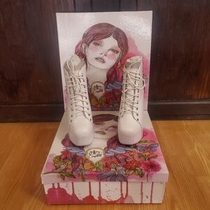 Jeffrey Campbell leather white Ankle Booties